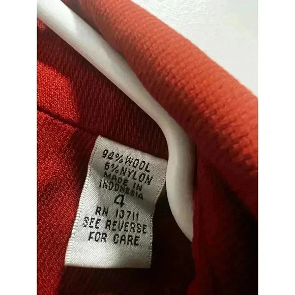 Valerie Stevens Wool Classic Orange Jacket Blazer Size 4 (0186) - Picture 7 of 15